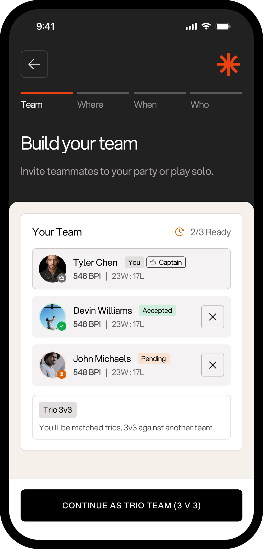 Halfcourt app: Build Your Team